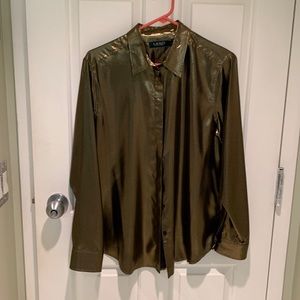 Ralph Lauren, gold Lemay blouse. Size large, but Ralph Lauren runs small.